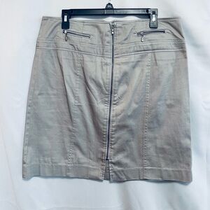 Women's Zoe D Gray Zip Up Midi Skirt Size 12 straight pencil‎